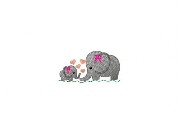 Mom and Baby Elephant with Heart Embroidery Review