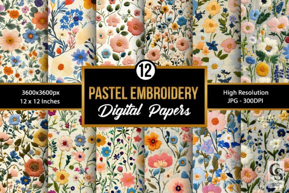 Pastel Vintage Floral Embroidery Pattern Review