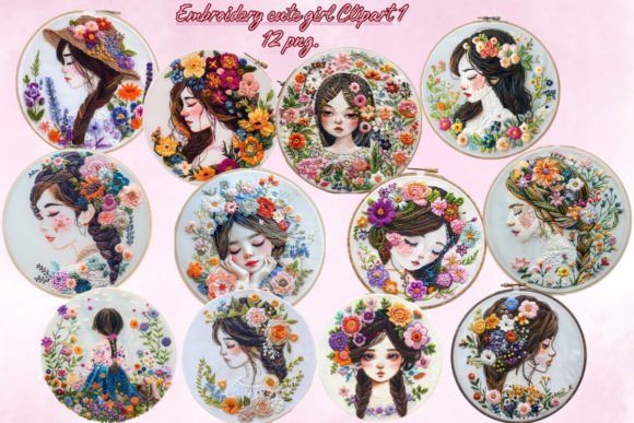 Review: Embroidery Cute Girl Clipart1